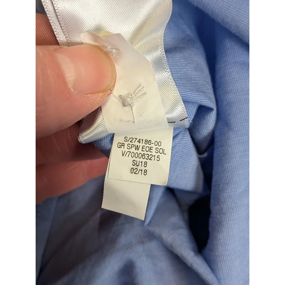 Banana Republic‎ Grant Slim Shirt Mens Medium Light Blue Luxe Stretch Poplin